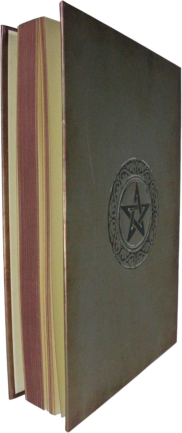 Grimoire Book of Spells Triple Moon Pentagram Embossed Blank Page Matte Paper Hardcover Journal Book with Bookmarking Ribbon 8.25"x5.75"