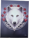 Guardian Of The Fall Season Snow Wolf Canvas Framed Wall Art Wall Plaque - Lisa Parker - 7.5" W x 9.85"