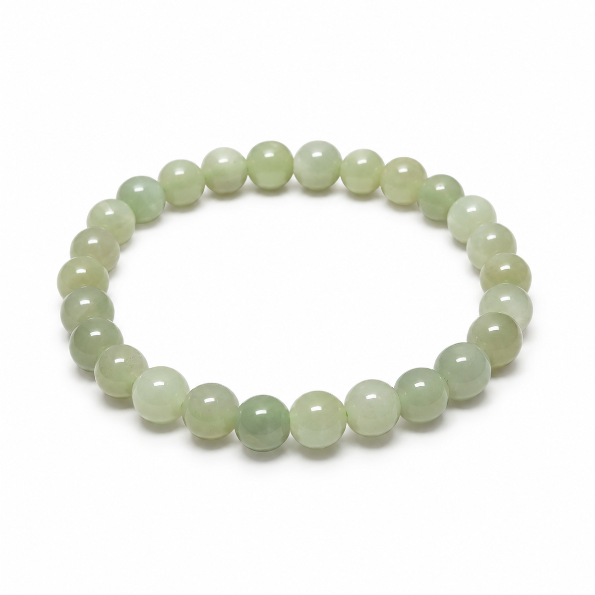 Green Moonstone Beaded Bracelet on white background