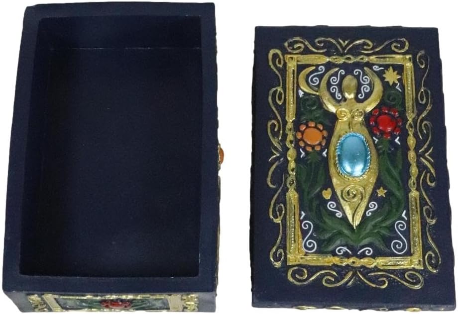 Goddess Tarot Deck Storage Box | 5.5" x 3.75" Decorative Card Holder for Tarot, Oracle & Spiritual Accessories
