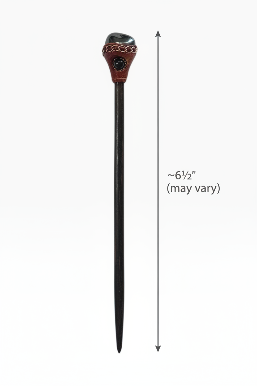 Hematite Hair Stick Measurement Diagram