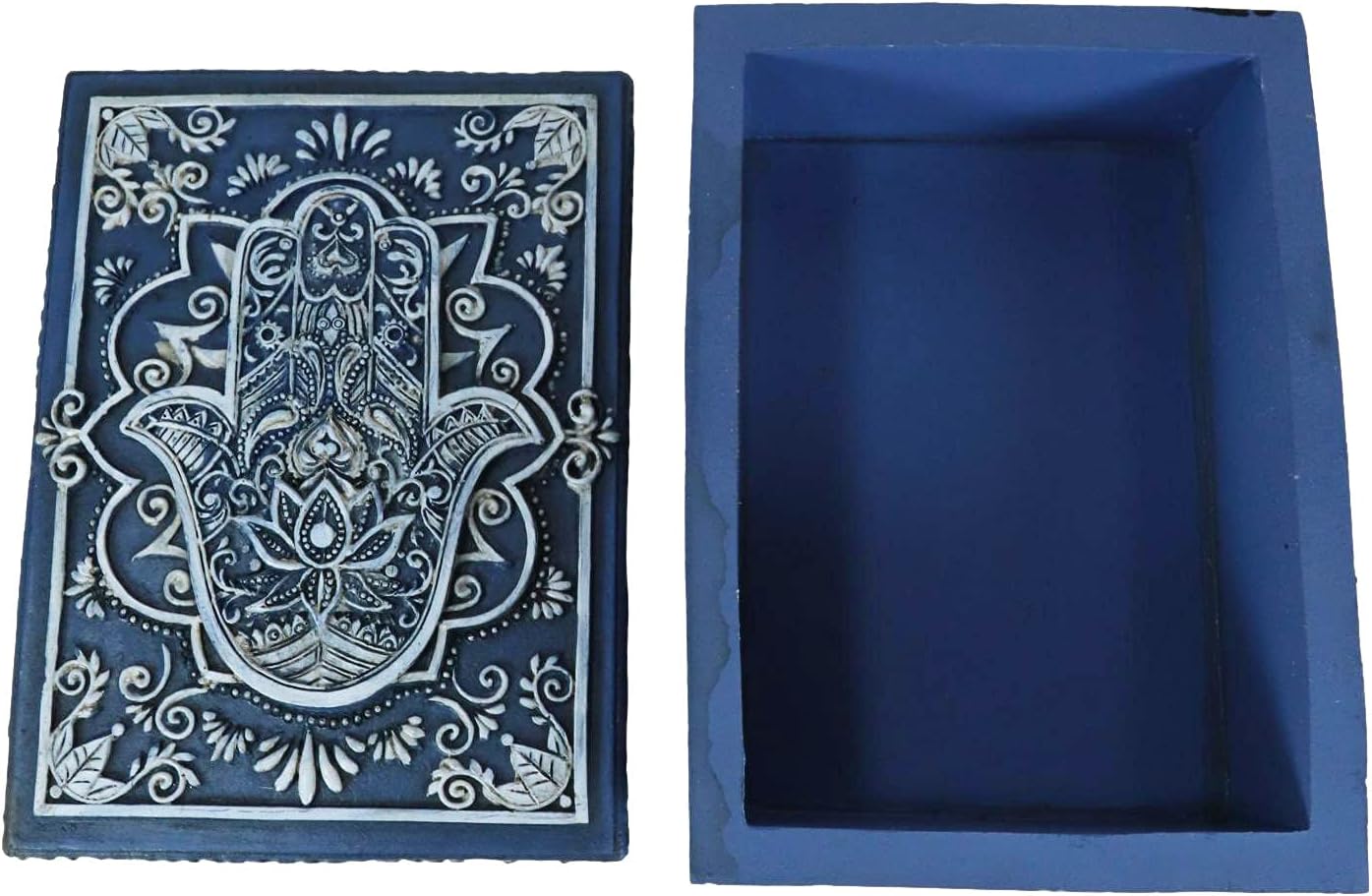 Hamsa Palm Tarot Deck Storage Box | 5.5" x 3.75" Decorative Card Holder for Tarot, Oracle & Spiritual Accessories