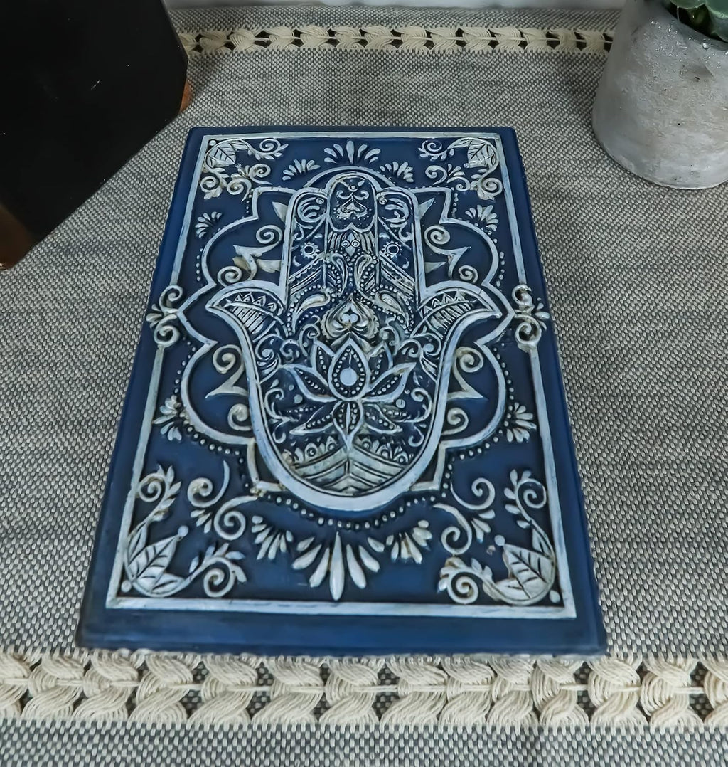 Hamsa Palm Tarot Deck Storage Box | 5.5" x 3.75" Decorative Card Holder for Tarot, Oracle & Spiritual Accessories