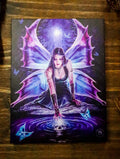 Immortal Flight Ripple Butterfly Fairy Canvas Framed Wall Art Wall Plaque - Anne Stokes - 7.5" W x 9.85"