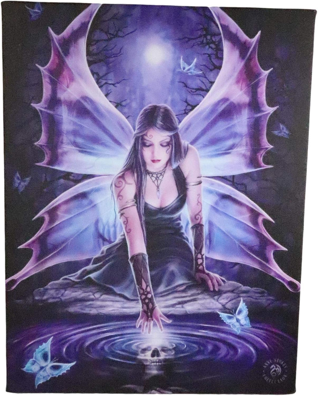 Immortal Flight Ripple Butterfly Fairy Canvas Framed Wall Art Wall Plaque - Anne Stokes - 7.5" W x 9.85"
