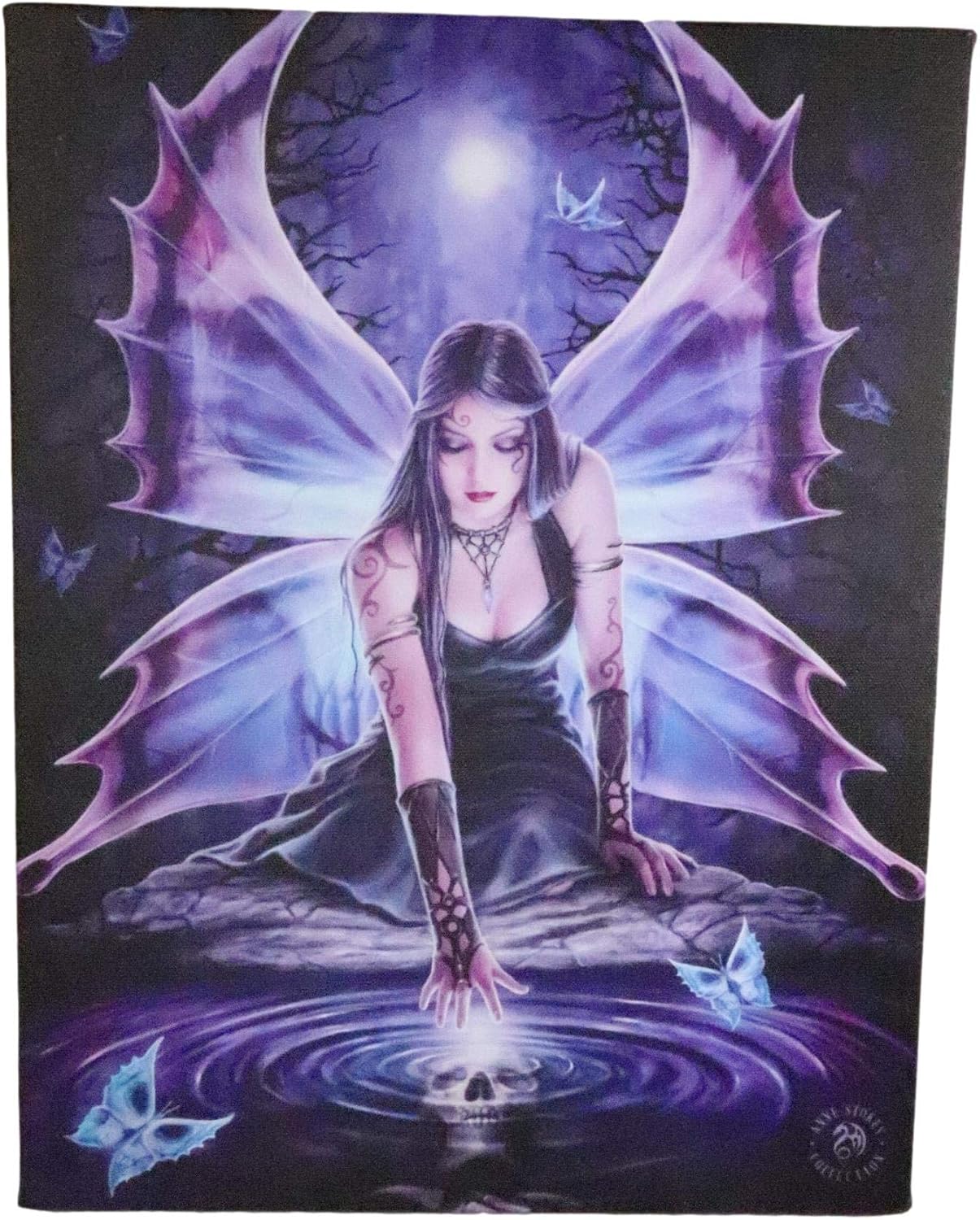 Immortal Flight Ripple Butterfly Fairy Canvas Framed Wall Art Wall Plaque - Anne Stokes - 7.5" W x 9.85"