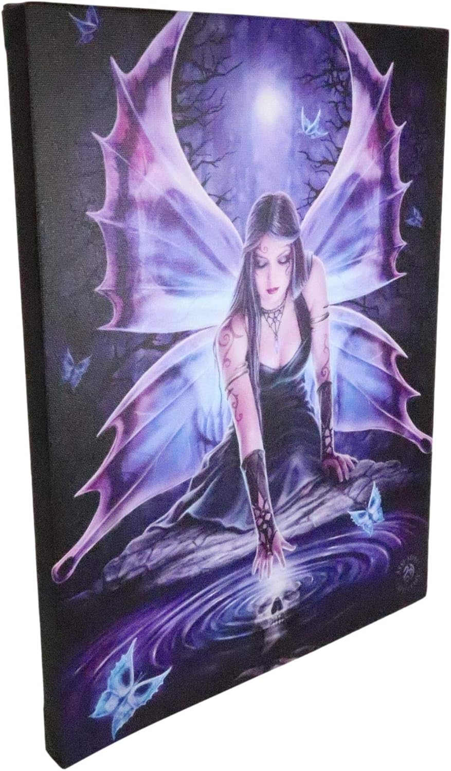 Immortal Flight Ripple Butterfly Fairy Canvas Framed Wall Art Wall Plaque - Anne Stokes - 7.5" W x 9.85"