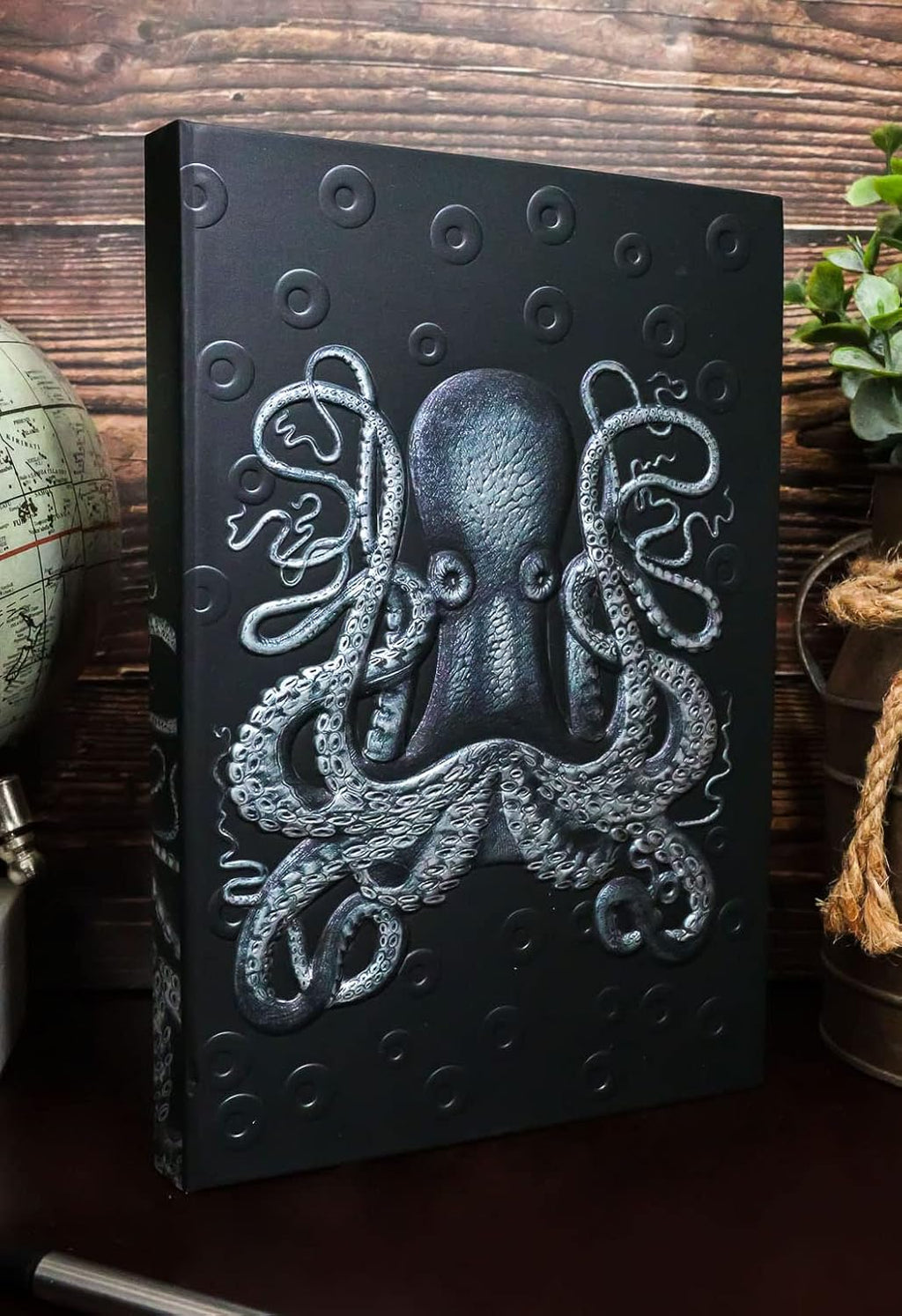 Necromancy Alchemy Kraken Sea Monster Titan Octopus Skull Embossed Blank Page Hard Cover Journal
