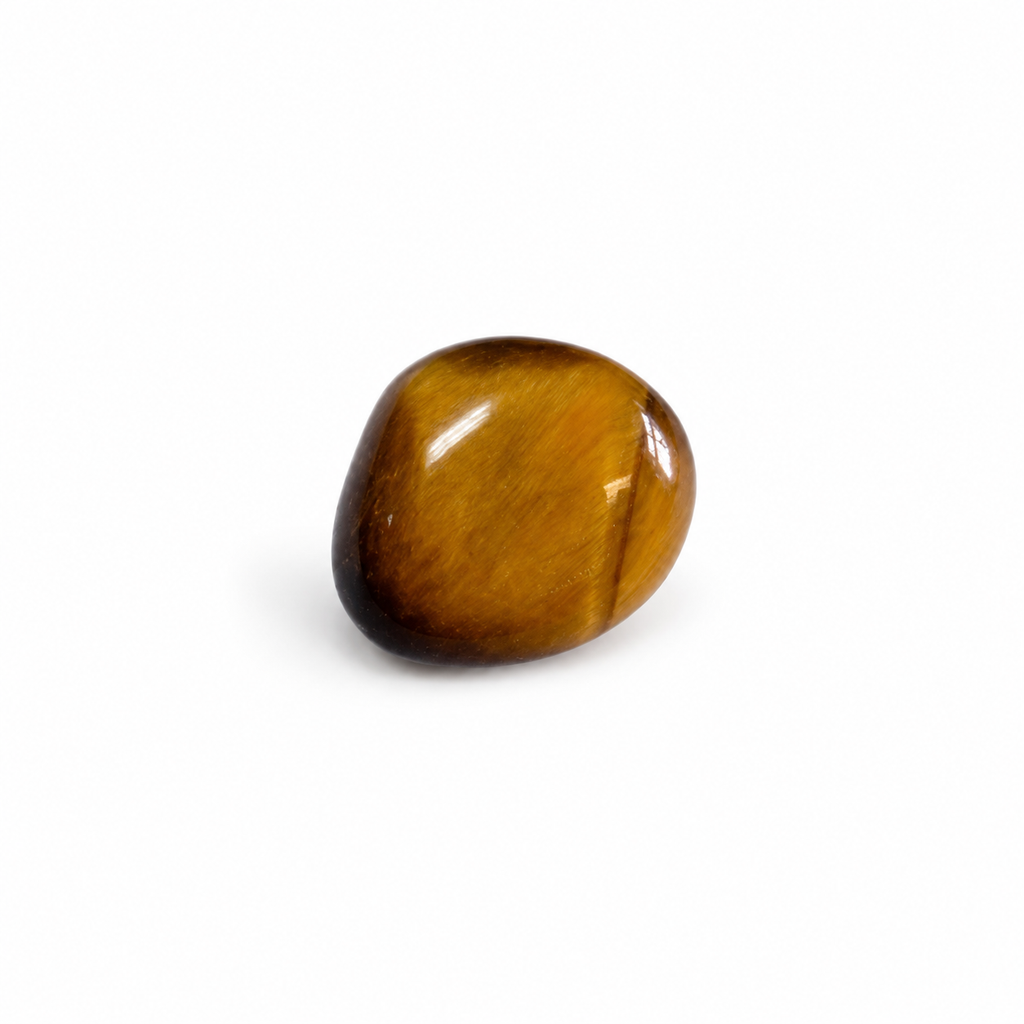 Close-up of golden brown Tiger's Eye tumble