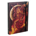 Fire Moon Fairy with Phoenix Embossed Hard Cover Semi Iridescent Journal - Nene Thomas