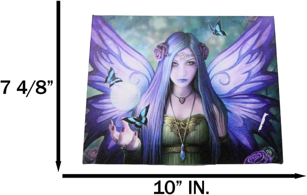 Mystic Aura Butterfly Fairy Canvas Framed Wall Art Wall Plaque - Anne Stokes - 7.5" W x 9.85"