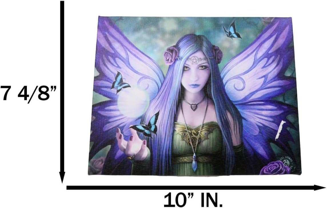 Mystic Aura Butterfly Fairy Canvas Framed Wall Art Wall Plaque - Anne Stokes - 7.5" W x 9.85"