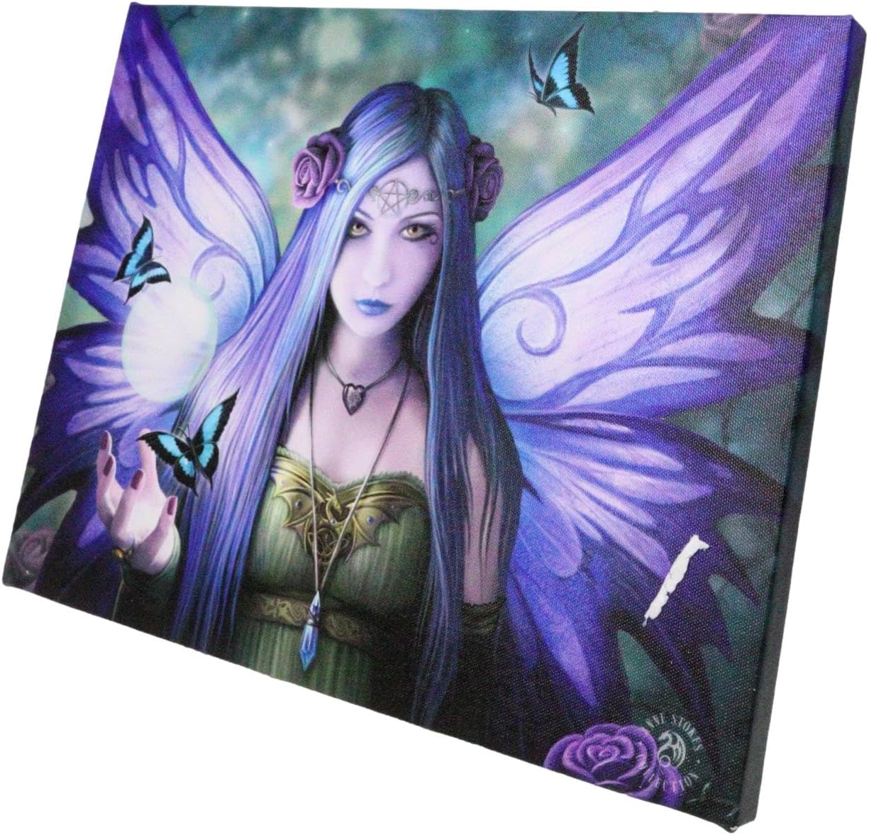 Mystic Aura Butterfly Fairy Canvas Framed Wall Art Wall Plaque - Anne Stokes - 7.5" W x 9.85"