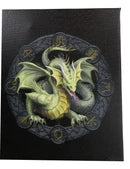 Mabon Drake Sabbats Wheel of The Year Dragon Canvas Framed Wall Art Wall Plaque - Anne Stokes - 7.5" W x 9.85"