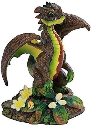 My Store Green Thumb Garden Fruits Series "Avocado Dragon" figurine with brown and green tones, red belly detail, and ladybug accent.