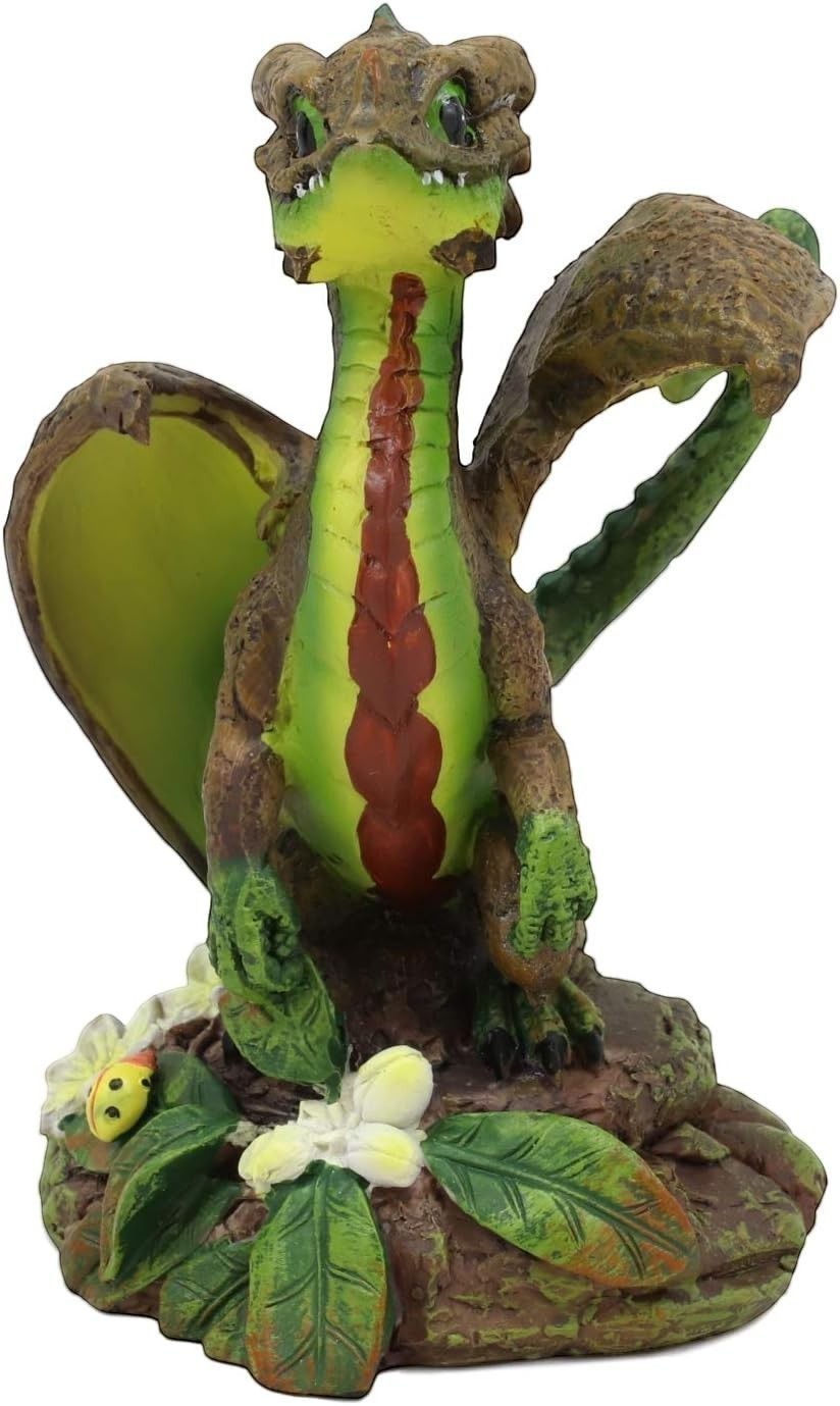 My Store Green Thumb Garden Fruits Series "Avocado Dragon" figurine with brown and green tones, red belly detail, and ladybug accent.