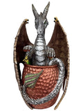 My Store Drinks and Dragons Series Moscow Mule Mug Dragon figurine by Stanley Morrison. Detailed silver dragon with green eyes sits in a copper mug.
