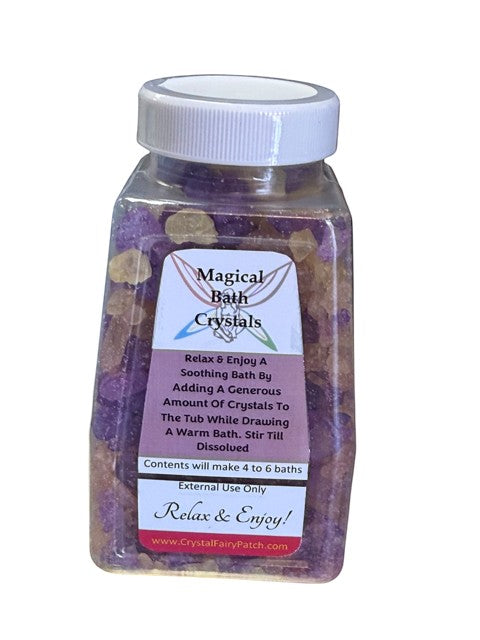 My Store Dragon Protection Bath Salts in purple and golden crystals for protection and relaxation.