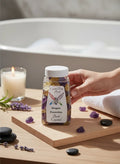 My Store Crystal Fairy Patch Dragon Protection Bath Crystals with purple and yellow crystals, promoting peace and security.