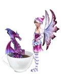 My Store Amy Brown Get Out of My Tub Cup Fairy Dragon figurine. Purple dragon in a teacup with a fairy.