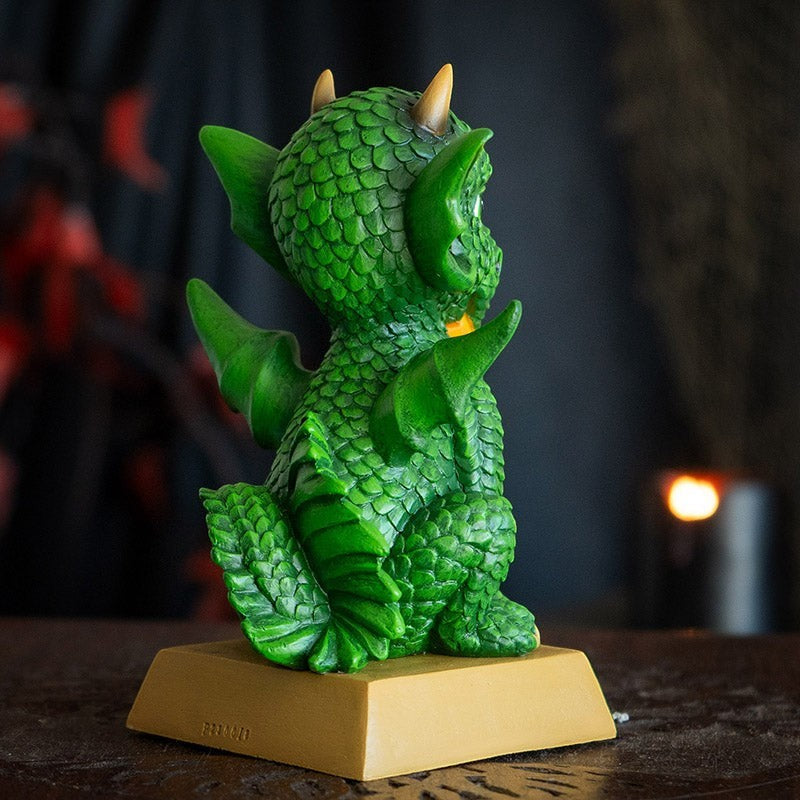 My Store green dragon figurine with wings and detailed scales, featuring "Your Fantastic Dreams Have Wings" quote on base.