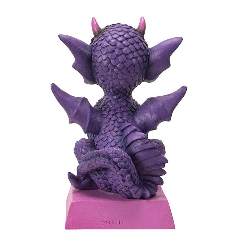 My Store purple dragon figurine with pink horns, detailed scales, wings, and