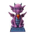 My Store purple dragon figurine with blue accents and wings, featuring "She's Cute But Fierce" message on base.