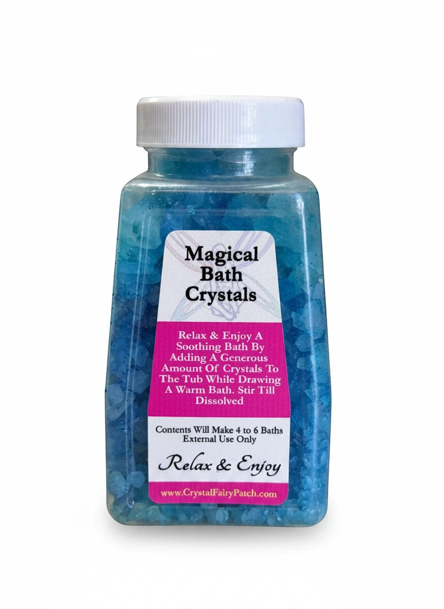 My Store Crystal Fairy Patch Compassion Bath Salts in blue crystals, promotes empathy and kindness. For 4-6 baths.