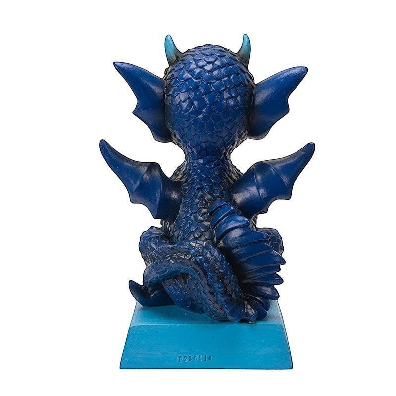 My Store blue dragon figurine with detailed scales, wings, horns, and tail, sitting on a blue base.