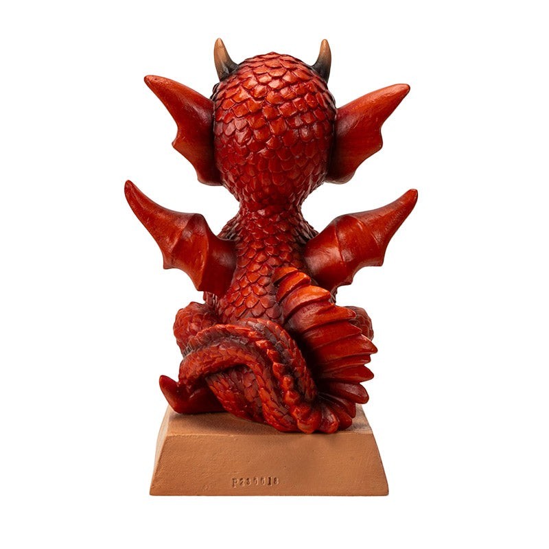 My Store red dragon figurine with intricate scales and wings, featuring "She's Cute But Fierce" quote on base.