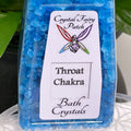 My Store Throat Chakra Bath Salts in blue crystals, inspiring clear communication and creative energy.