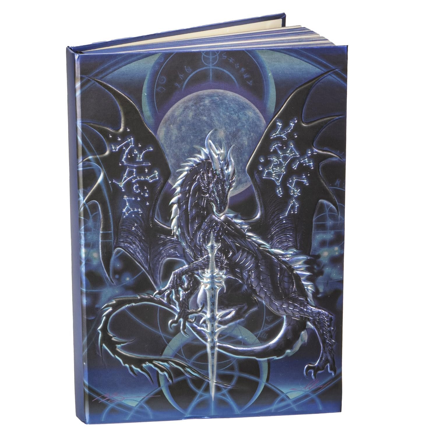 Night Blade Embossed Hard Cover Journal - Ruth Thompson Fantasy Dragon Semi Iridescent Journal