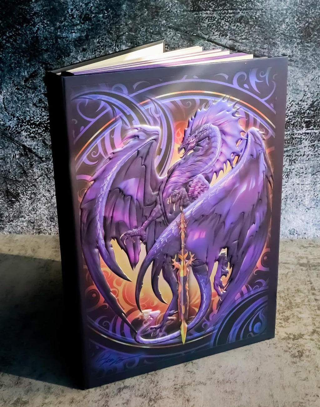 Dragon Nether Blade Drake Embossed Hard Cover Journal - Ruth Thompson Fantasy Dragon Semi Iridescent Journal