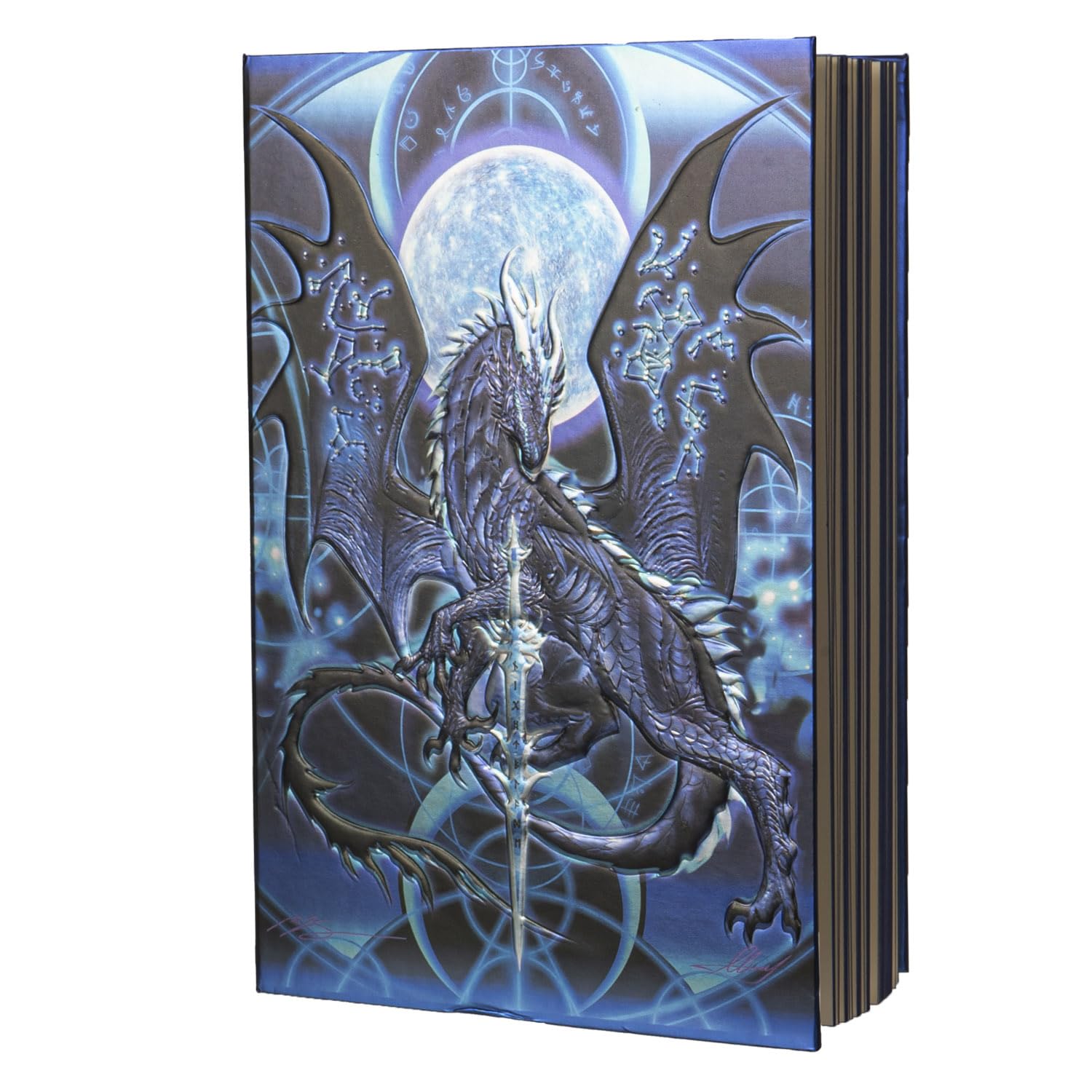 Night Blade Embossed Hard Cover Journal - Ruth Thompson Fantasy Dragon Semi Iridescent Journal