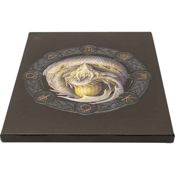 Ostara Drake Sabbats Wheel of The Year Dragon Canvas Framed Wall Art Wall Plaque - Anne Stokes - 7.5" W x 9.85"