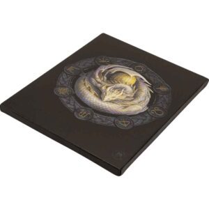 Ostara Drake Sabbats Wheel of The Year Dragon Canvas Framed Wall Art Wall Plaque - Anne Stokes - 7.5" W x 9.85"