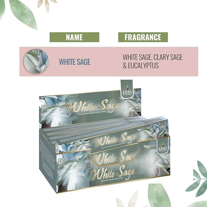White Sage Natural Masala Incense Sticks
