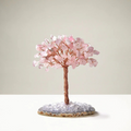 Rose Quartz Natural Gemstone Tree of Life with Agate Base