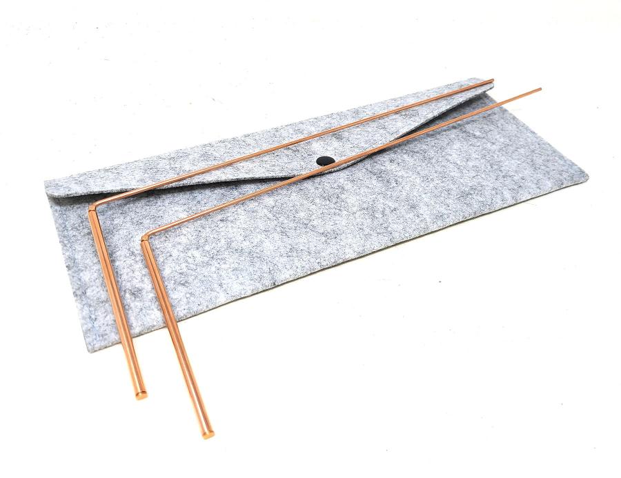 Copper Dowsing Rod Set with Bag (2 Pcs) 12"L