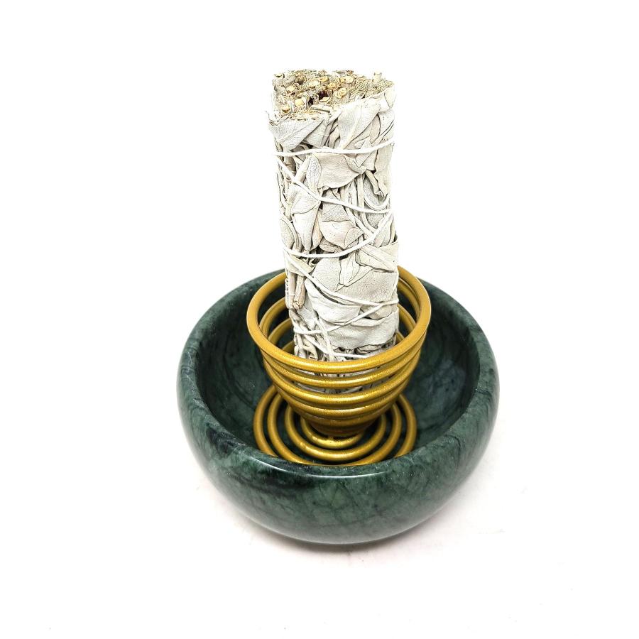Golden Smudge & Palo Santo Stick Holder 2"W x 2"H