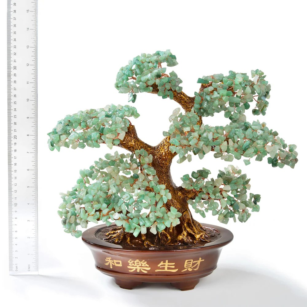 Aventurine Bonsai Tree of Life with 1,251 Natural Gemstones