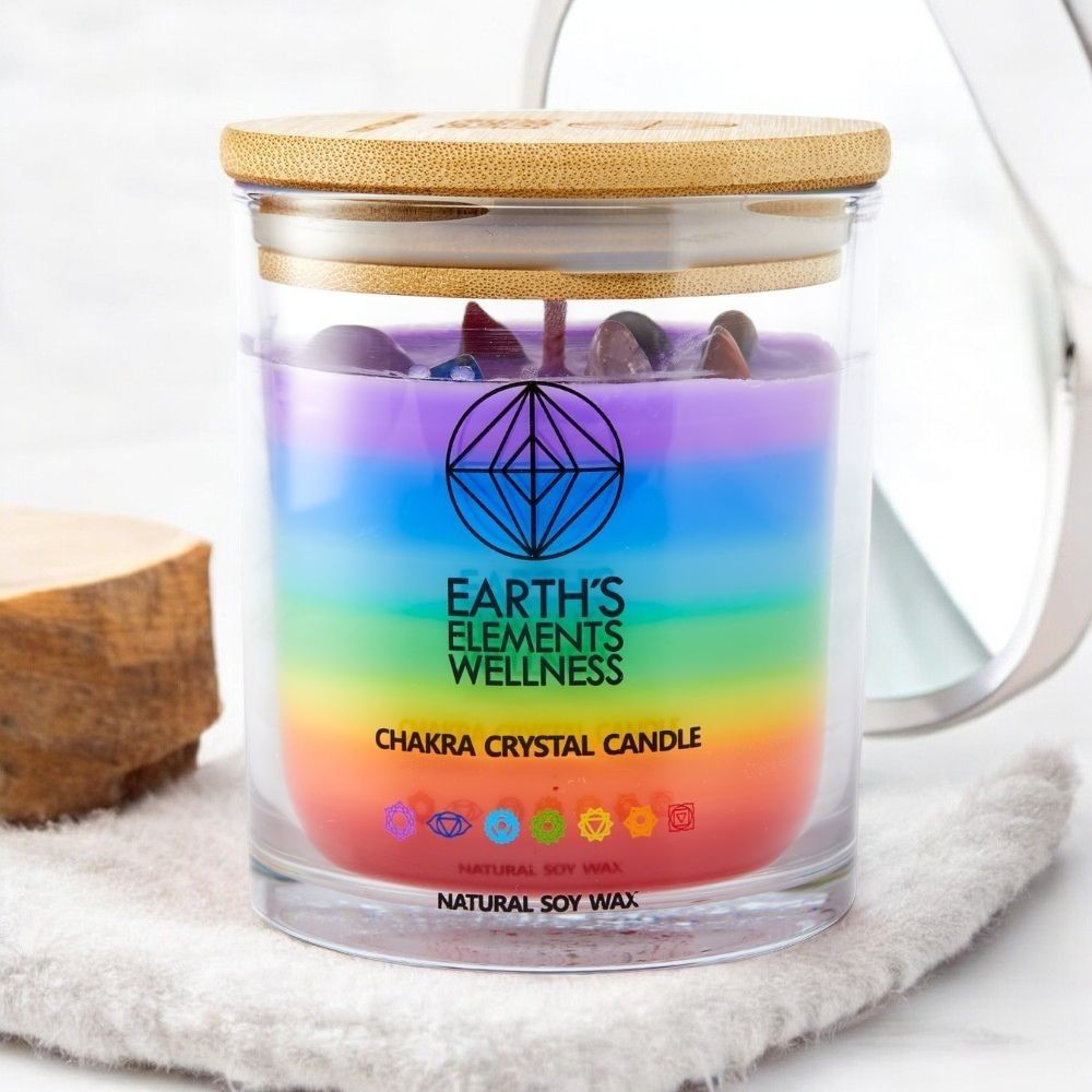7 Chakra Crystal Candle