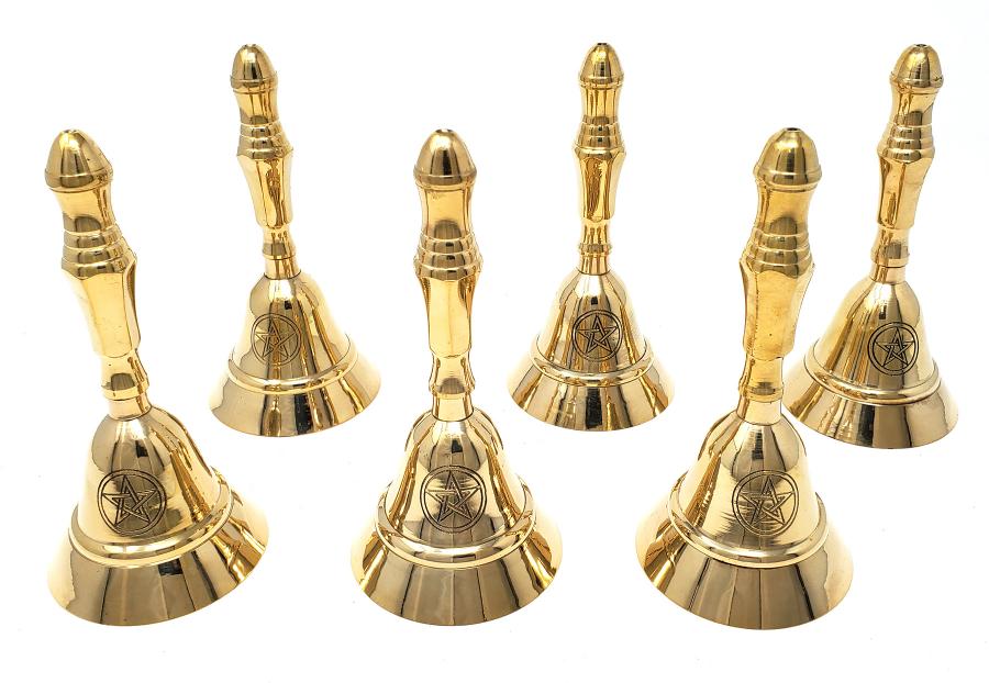 Altar Bell Pentacle 5" Brass