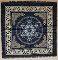 Metatron's Cube Altar Cloth Gold & Silver print on Black