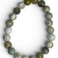 8mm Green Dendritic Opal Beaded Bracelet
