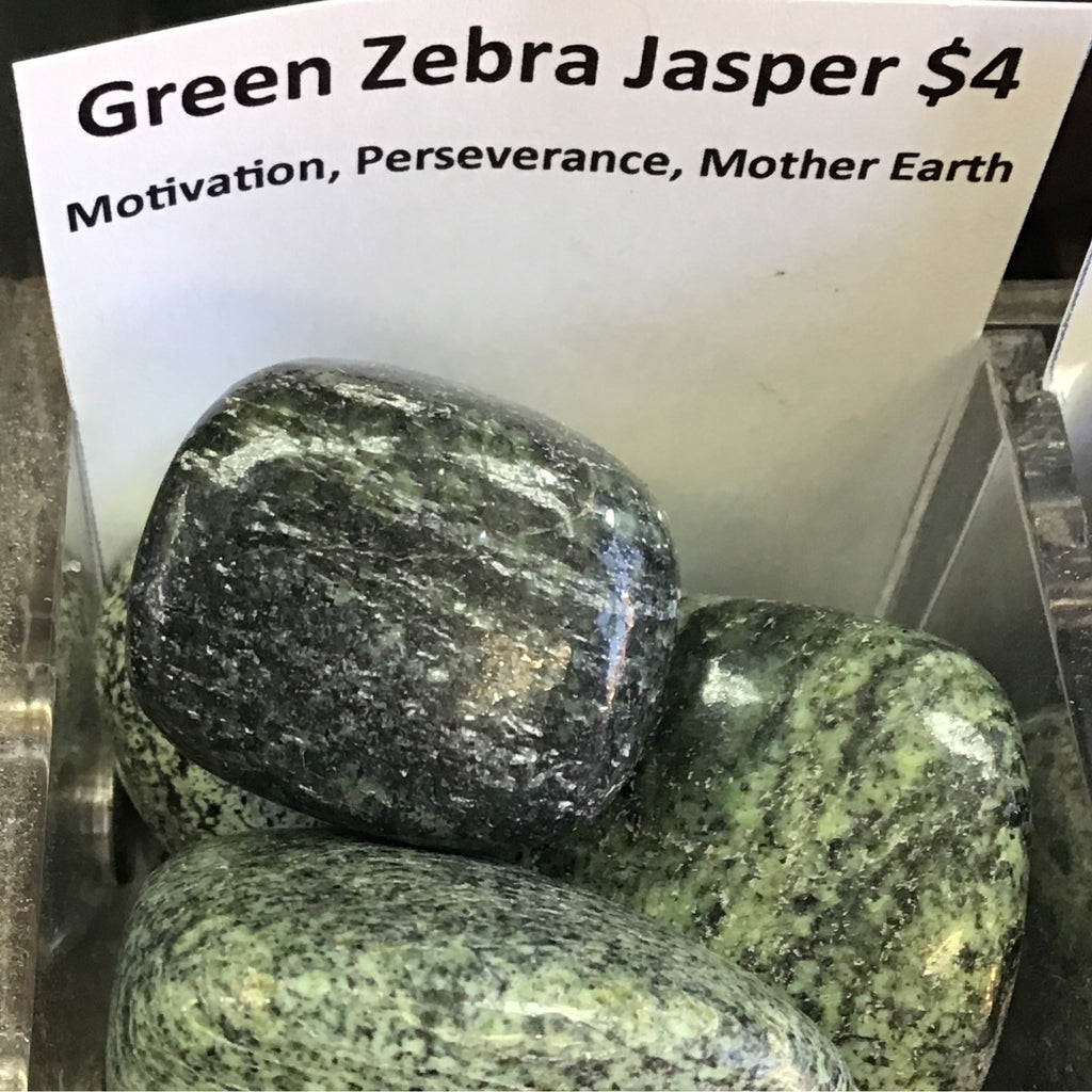 Tumbled Jasper Green zebra