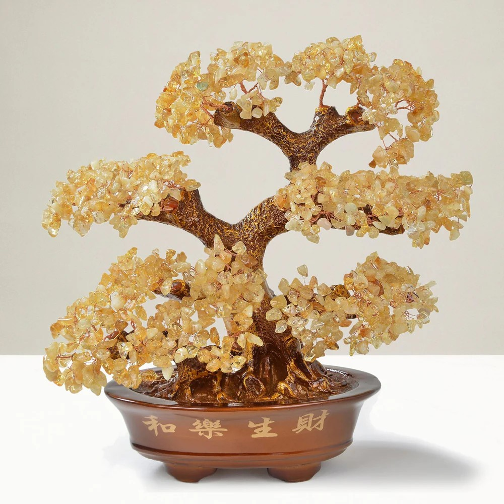 Citrine Bonsai Tree of Life with 1,251 Natural Gemstones