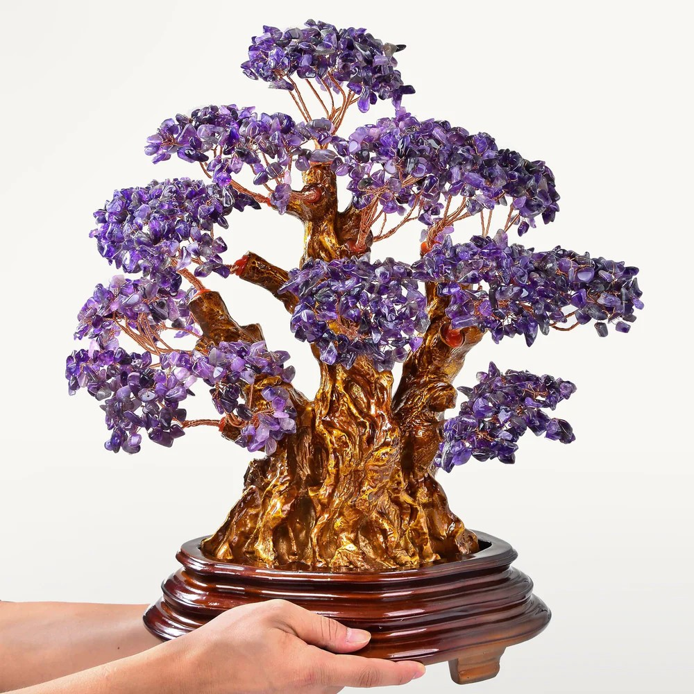 Amethyst Bonsai Tree of Life with over 2,000 Natural Gemstones