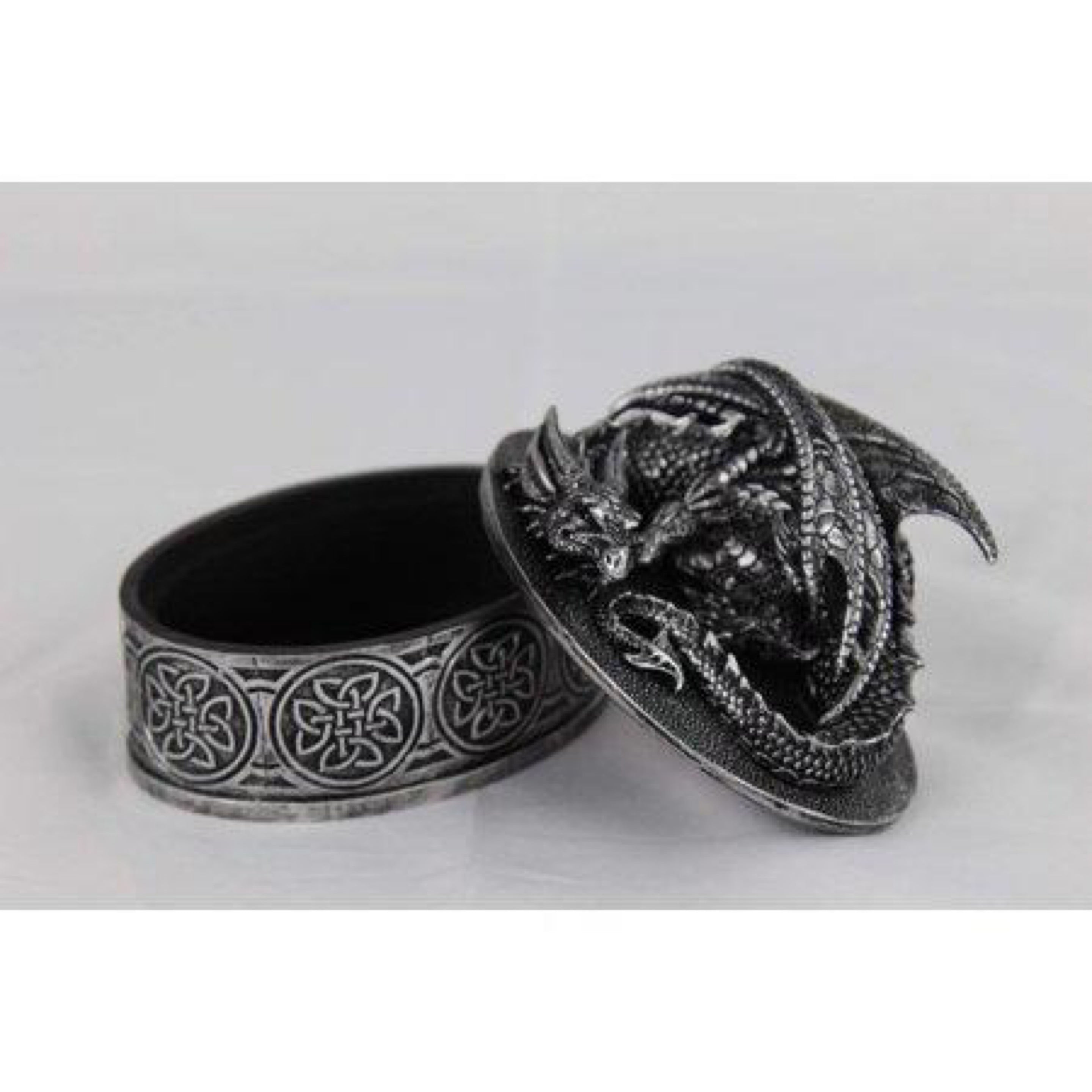 Medieval Fantasy Mythical Dragon Lidded Treasure Trinket Box