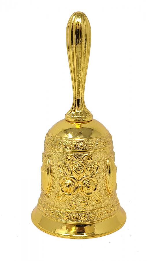 Altar Bell - Gold Floral Design Finish 4.5"x2"